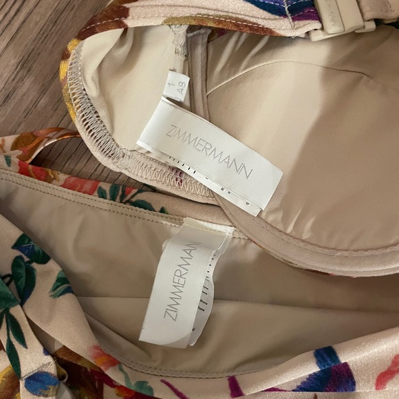 Zimmermann Multicolor Floral set of Bikini and bottom TROPICANA Cream Floral sz1 - Picture 3 of 16